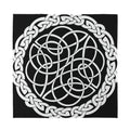 Black And White Celtic Knot Print Silk Bandana