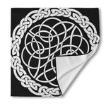 Black And White Celtic Knot Print Silk Bandana