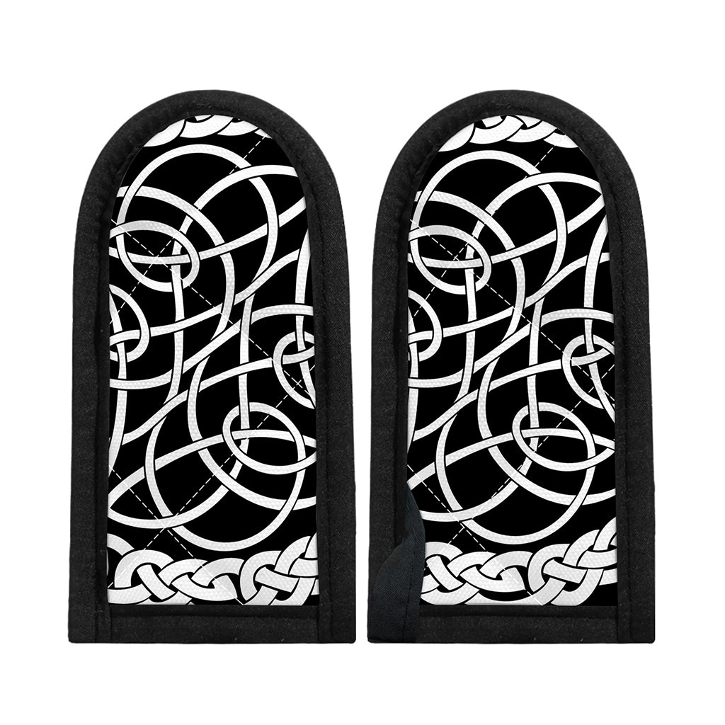 Black And White Celtic Knot Print Skillet Handle Cover