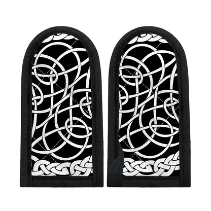 Black And White Celtic Knot Print Skillet Handle Cover