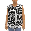 Black And White Celtic Knot Print Sleeveless Baseball Jersey
