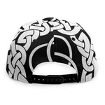 Black And White Celtic Knot Print Snapback Cap