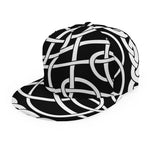 Black And White Celtic Knot Print Snapback Cap