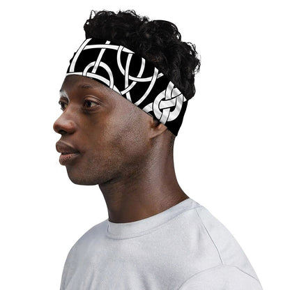 Black And White Celtic Knot Print Sports Headband