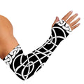 Black And White Celtic Knot Print Sun Protection Arm Sleeves