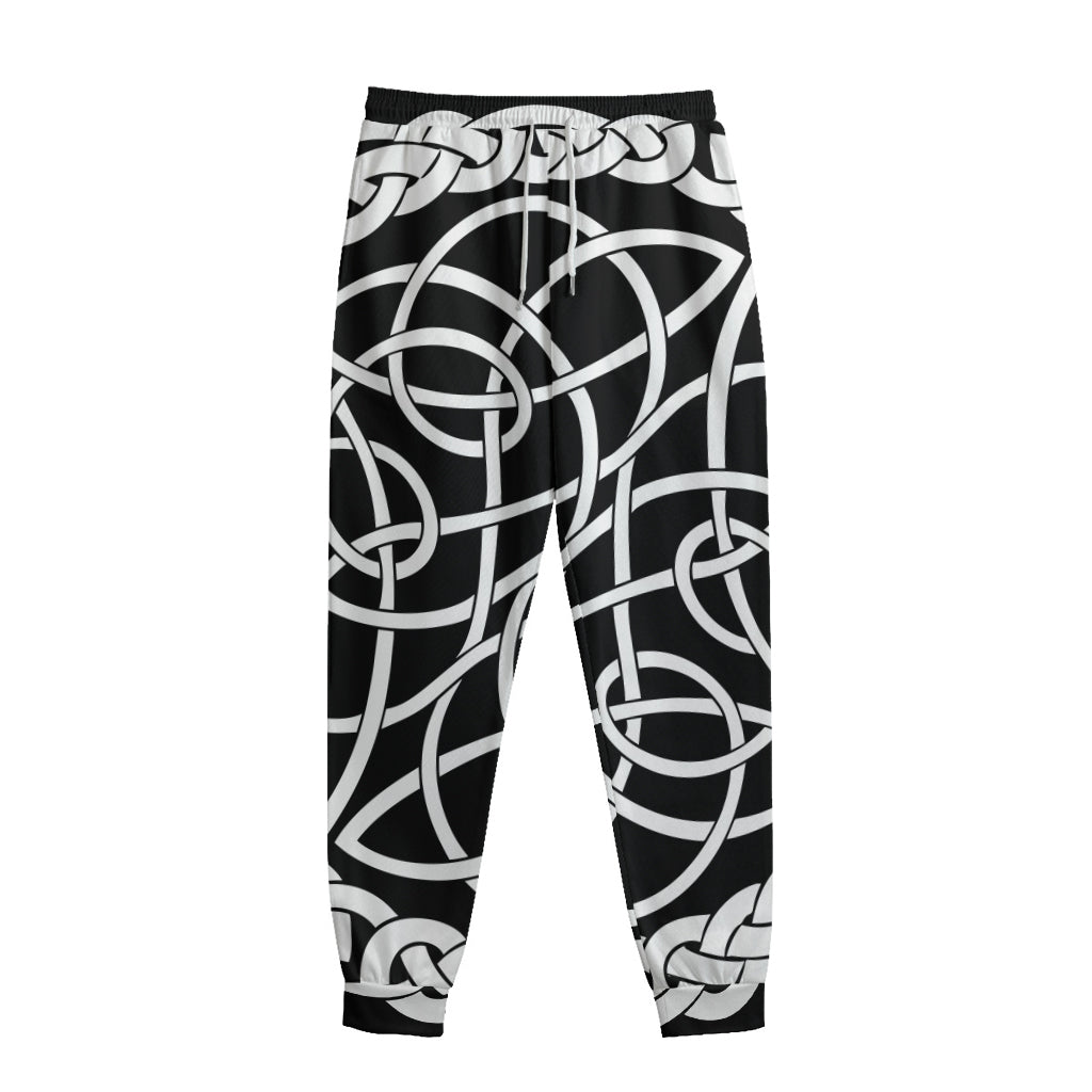 Black And White Celtic Knot Print Sweatpants