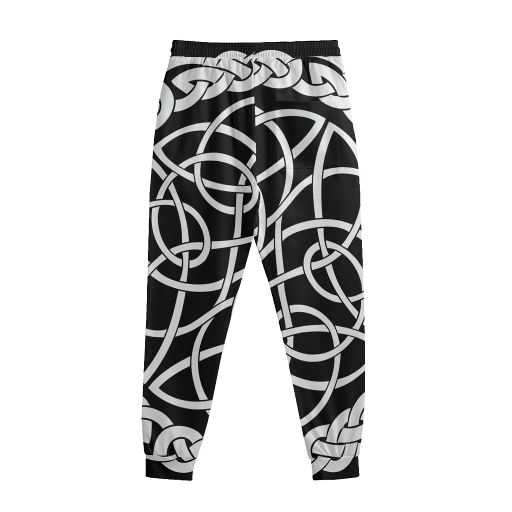 Black And White Celtic Knot Print Sweatpants