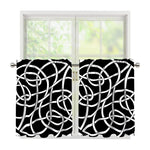 Black And White Celtic Knot Print Tier Curtains