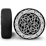 Black And White Celtic Knot Print Tire Cover With Camera Hole