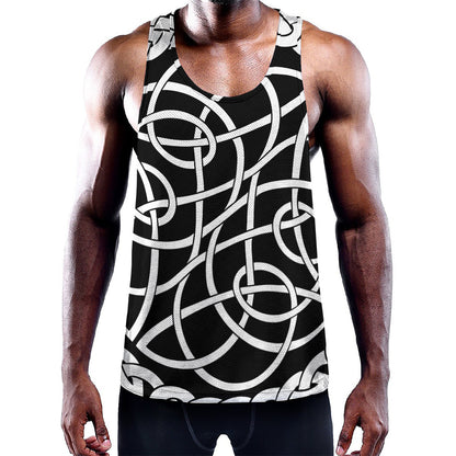 Black And White Celtic Knot Print Training Tank Top