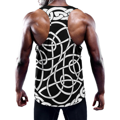 Black And White Celtic Knot Print Training Tank Top