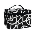 Black And White Celtic Knot Print Travel Makeup Bag