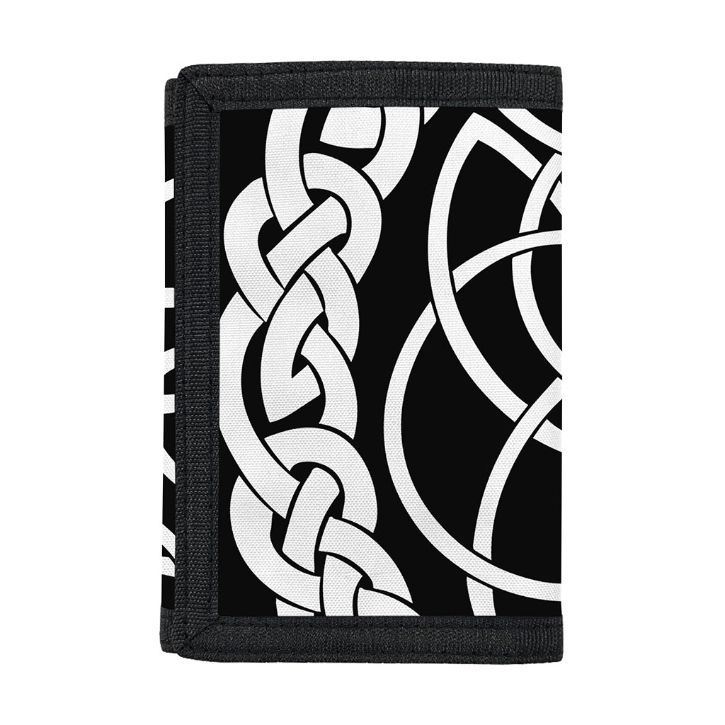 Black And White Celtic Knot Print Trifold Wallet