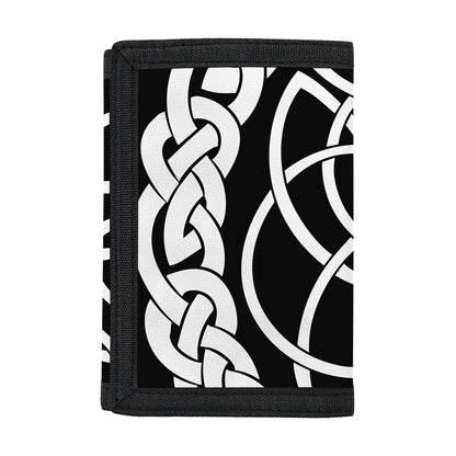 Black And White Celtic Knot Print Trifold Wallet