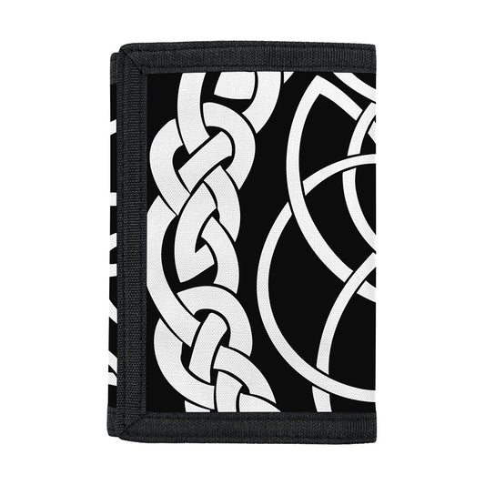 Black And White Celtic Knot Print Trifold Wallet