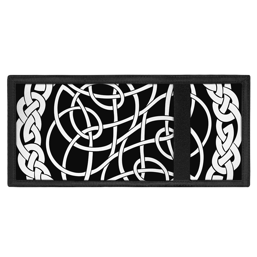 Black And White Celtic Knot Print Trifold Wallet