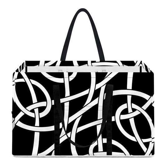 Black And White Celtic Knot Print Utility Tote Bag