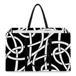 Black And White Celtic Knot Print Utility Tote Bag