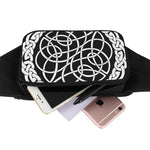 Black And White Celtic Knot Print Waist Bag