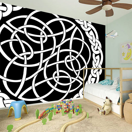 Black And White Celtic Knot Print Wall Sticker
