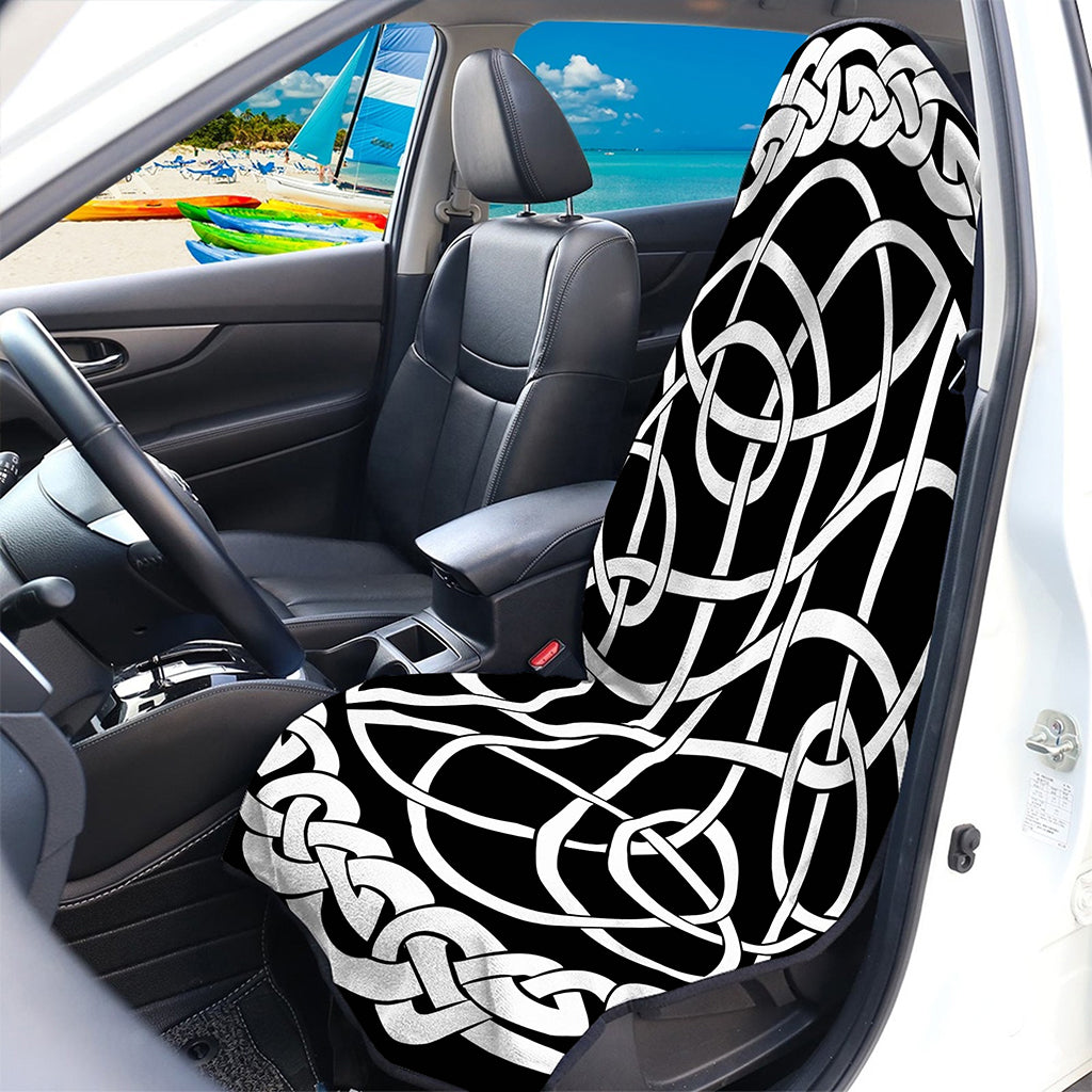 Black And White Celtic Knot Print Waterproof Car Seat Cover