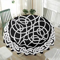 Black And White Celtic Knot Print Waterproof Round Tablecloth