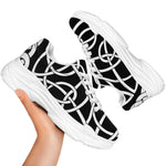 Black And White Celtic Knot Print White Chunky Shoes