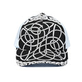 Black And White Celtic Knot Print White Mesh Trucker Hat