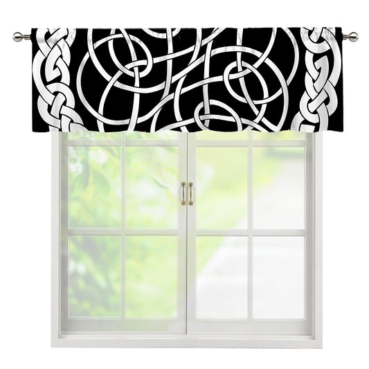 Black And White Celtic Knot Print Window Valance