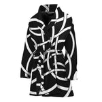 Black And White Celtic Knot Print Women's Bathrobe
