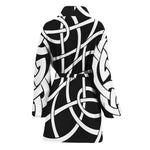 Black And White Celtic Knot Print Women's Bathrobe