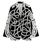 Black And White Celtic Knot Print Women's Blazer