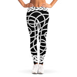 Black And White Celtic Knot Print Women's Leggings