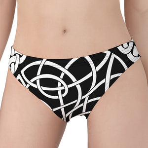 Black And White Celtic Knot Print Women's Panties