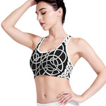 Black And White Celtic Knot Print Women's Sports Bra