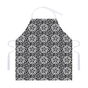 Black And White Celtic Pattern Print Adjustable Apron