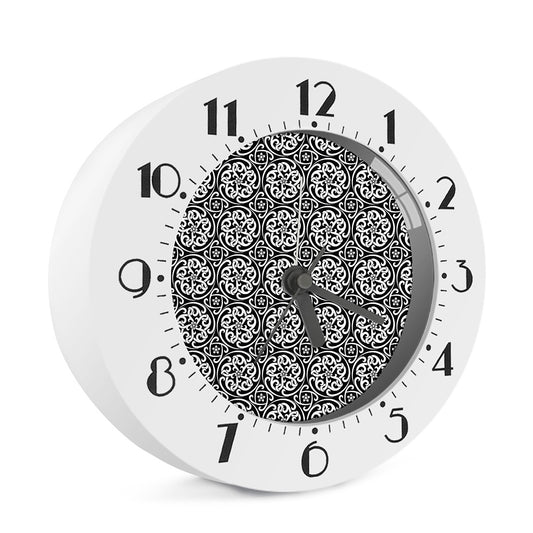 Black And White Celtic Pattern Print Alarm Clock