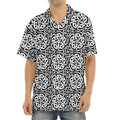 Black And White Celtic Pattern Print Aloha Shirt