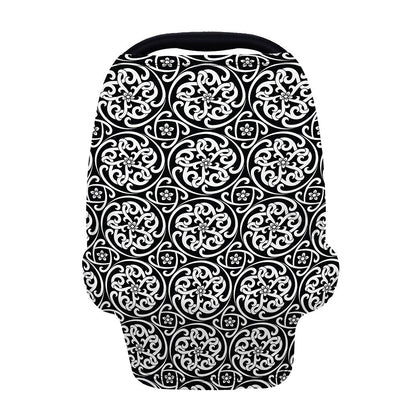 Black And White Celtic Pattern Print Baby Seat Cover