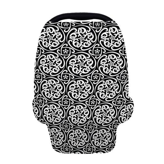 Black And White Celtic Pattern Print Baby Seat Cover