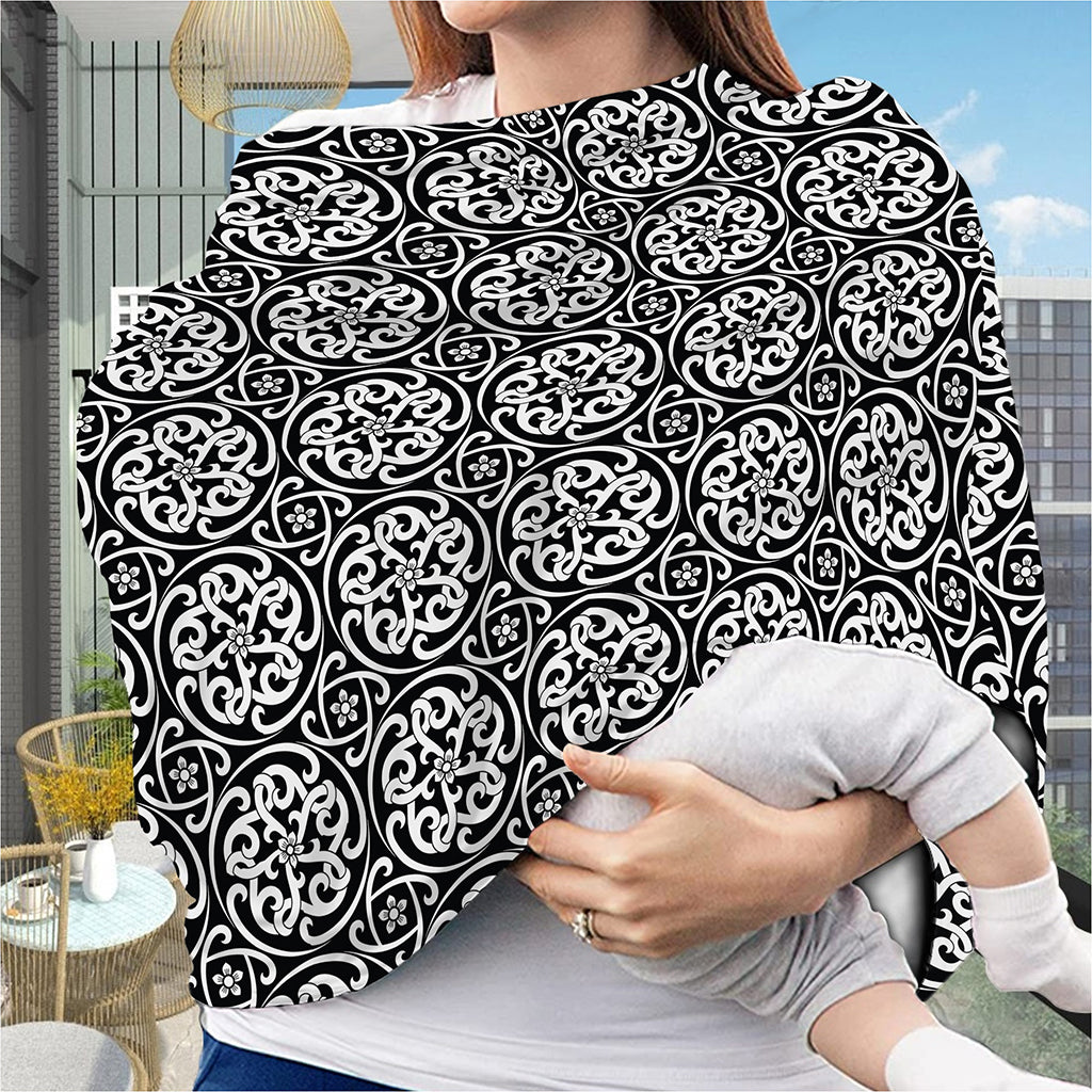 Black And White Celtic Pattern Print Baby Seat Cover