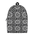 Black And White Celtic Pattern Print School Backpack