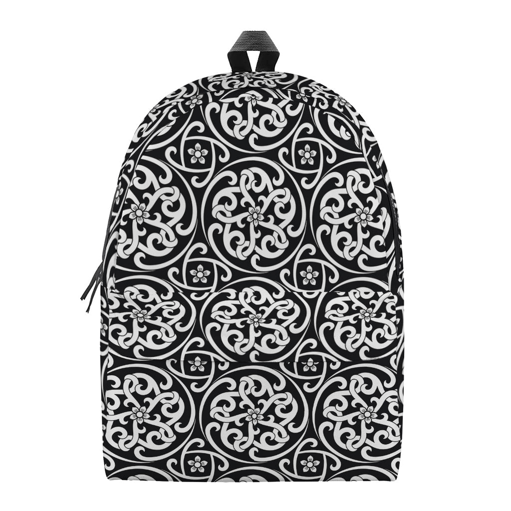 Black And White Celtic Pattern Print Backpack