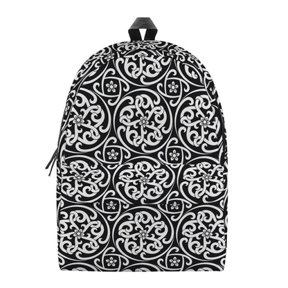Black And White Celtic Pattern Print Backpack