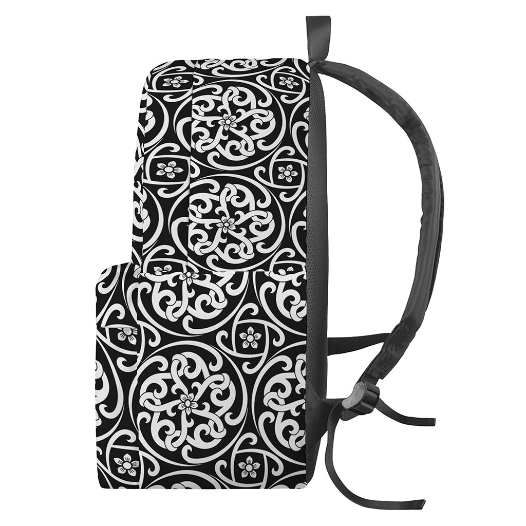 Black And White Celtic Pattern Print Backpack