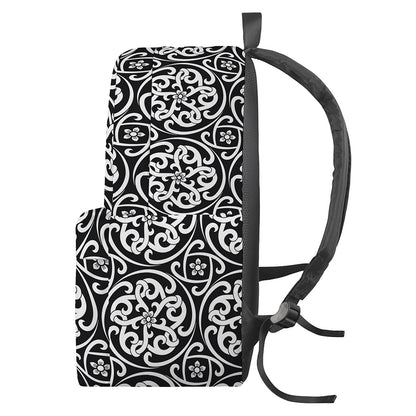 Black And White Celtic Pattern Print Backpack