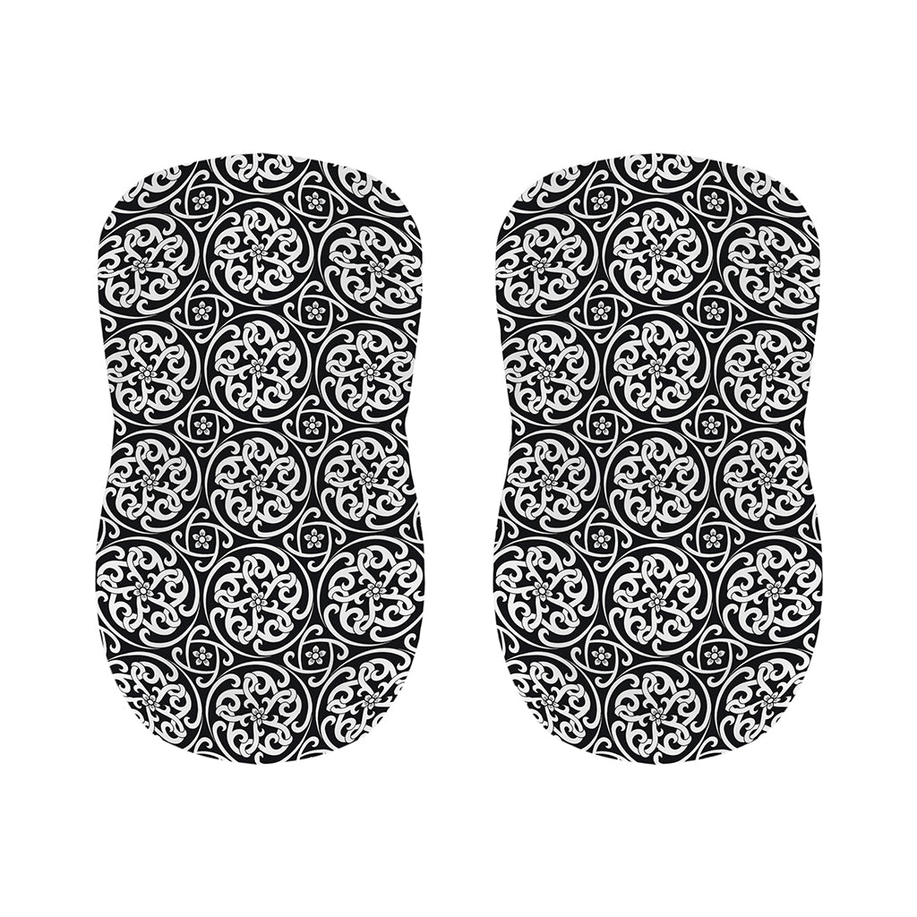 Black And White Celtic Pattern Print Bar Stool Covers
