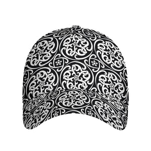 Black And White Celtic Pattern Print Baseball Cap