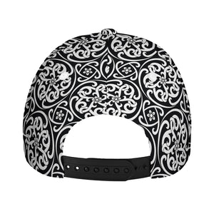 Black And White Celtic Pattern Print Baseball Cap