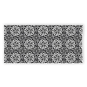 Black And White Celtic Pattern Print Beach Towel